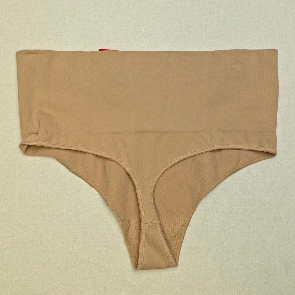 Spanx Women Shaping Thong Beige 3X Ecocare Seamless High Waist Underwear‎ NWT